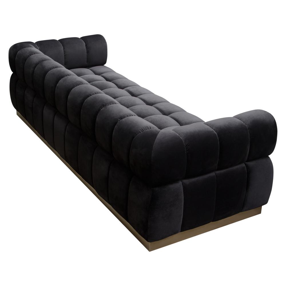 Image Low Profile Sofa in Black Velvet w/ Brushed Gold Base by Diamond Sofa. Picture 21