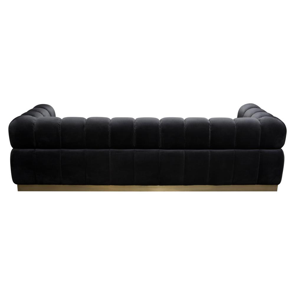 Image Low Profile Sofa in Black Velvet w/ Brushed Gold Base by Diamond Sofa. Picture 20