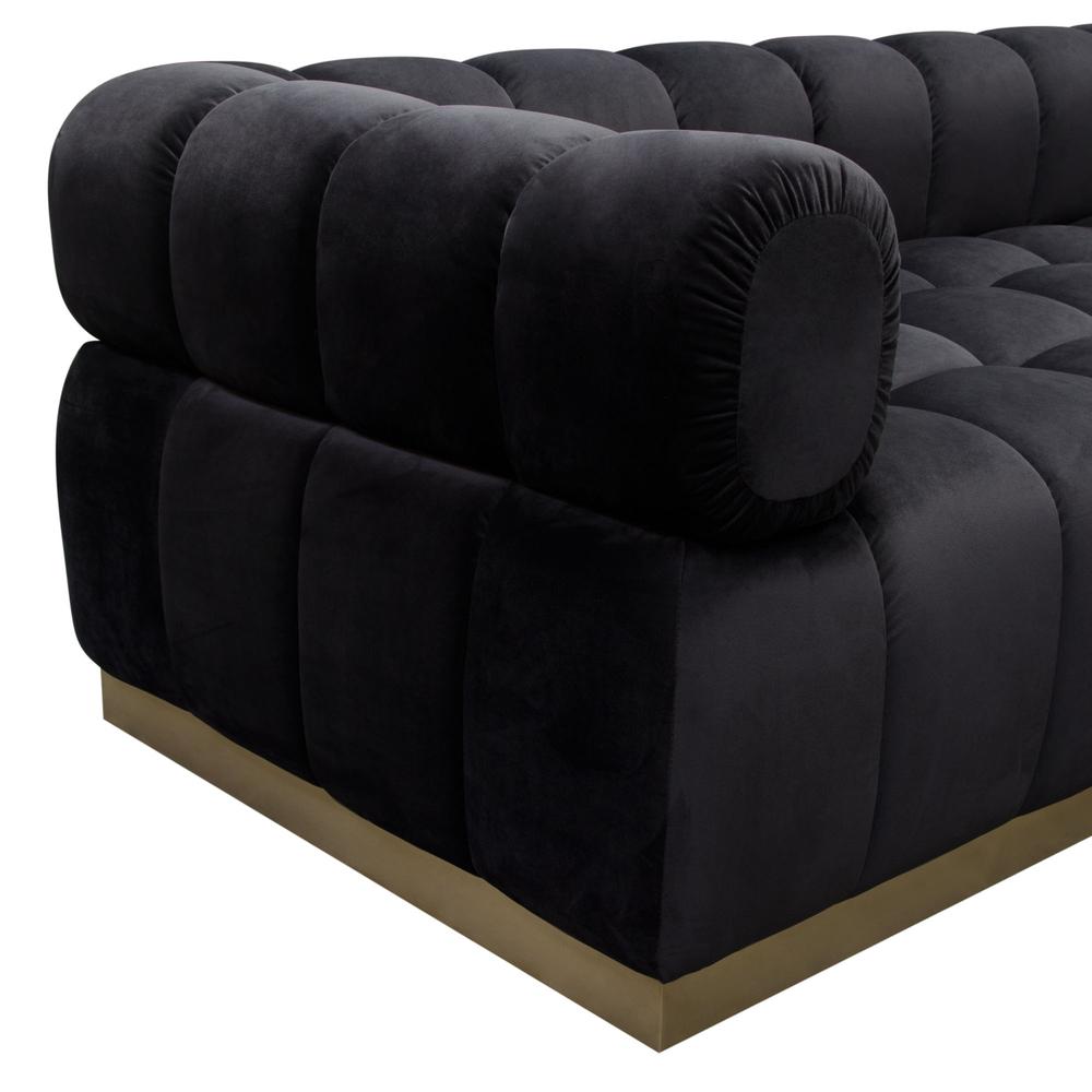 Image Low Profile Sofa in Black Velvet w/ Brushed Gold Base by Diamond Sofa. Picture 26