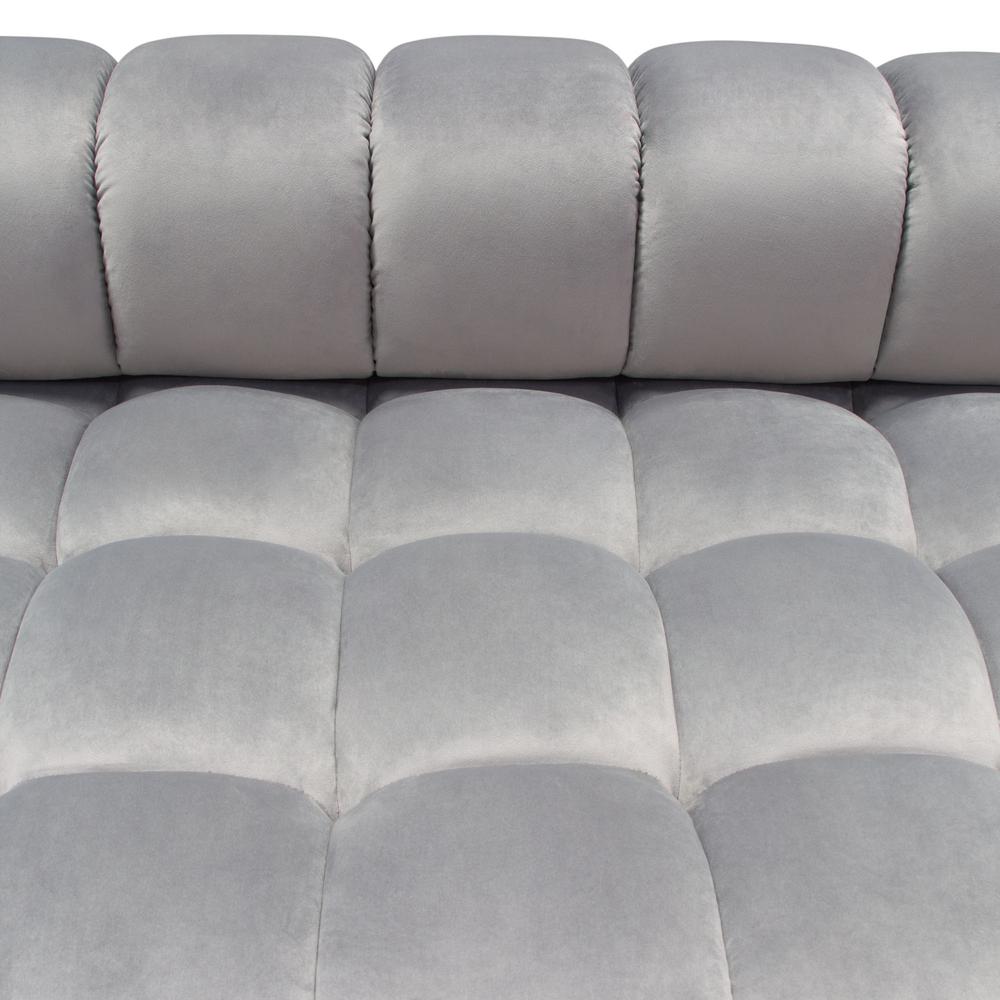 Image Low Profile Sofa in Platinum Grey Velvet w/ Brushed Silver Base by Diamond Sofa. Picture 16