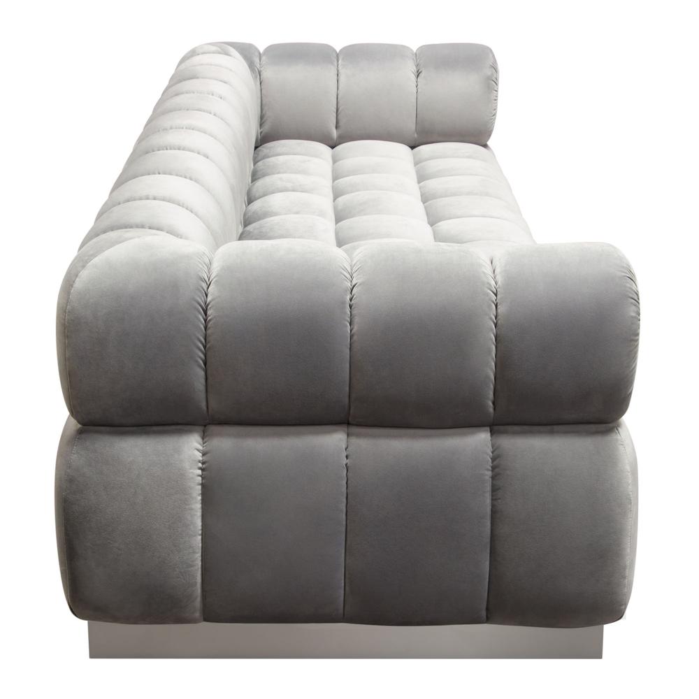 Image Low Profile Sofa in Platinum Grey Velvet w/ Brushed Silver Base by Diamond Sofa. Picture 19