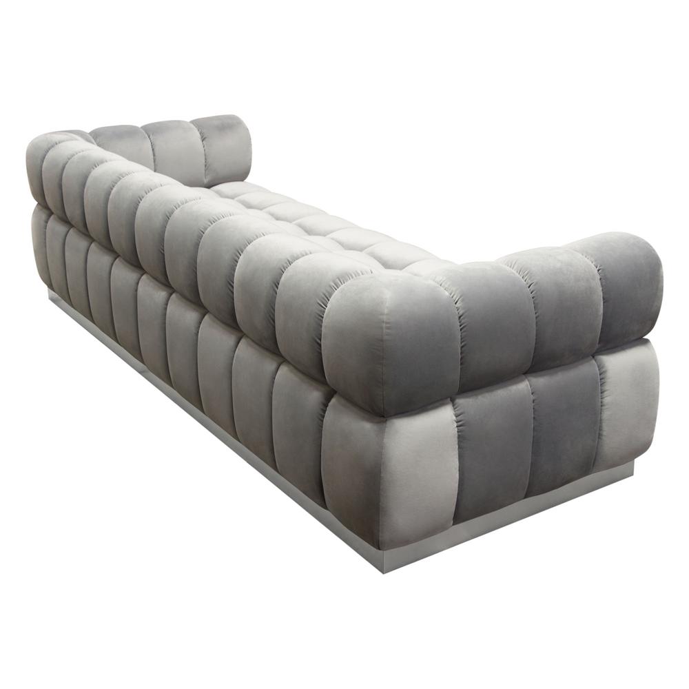 Image Low Profile Sofa in Platinum Grey Velvet w/ Brushed Silver Base by Diamond Sofa. Picture 17