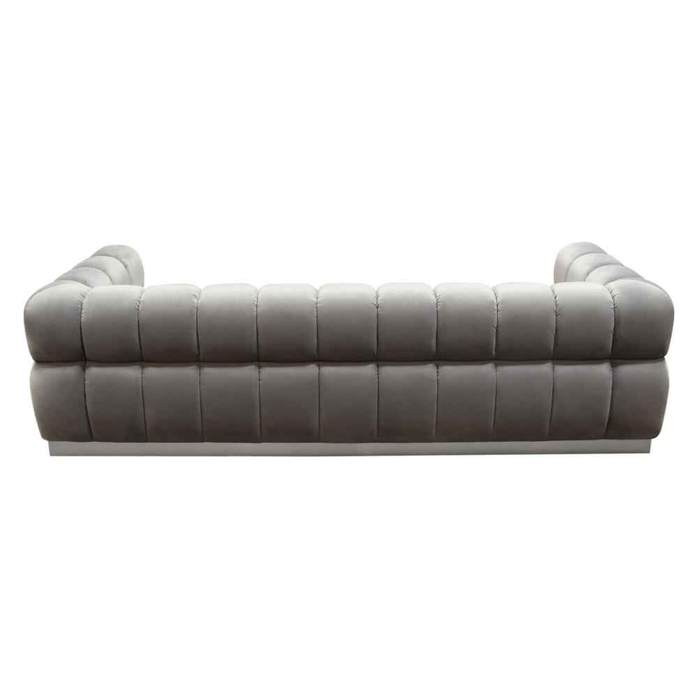 Image Low Profile Sofa in Platinum Grey Velvet w/ Brushed Silver Base by Diamond Sofa. Picture 22