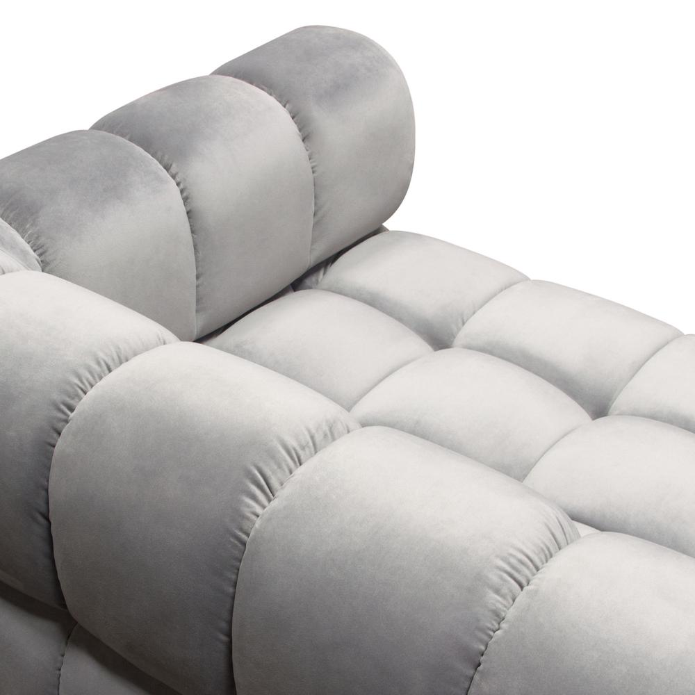 Image Low Profile Sofa in Platinum Grey Velvet w/ Brushed Silver Base by Diamond Sofa. Picture 21