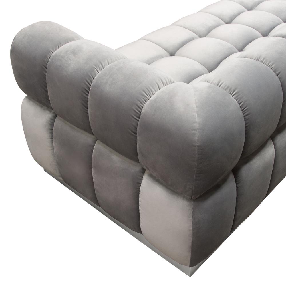 Image Low Profile Sofa in Platinum Grey Velvet w/ Brushed Silver Base by Diamond Sofa. Picture 18