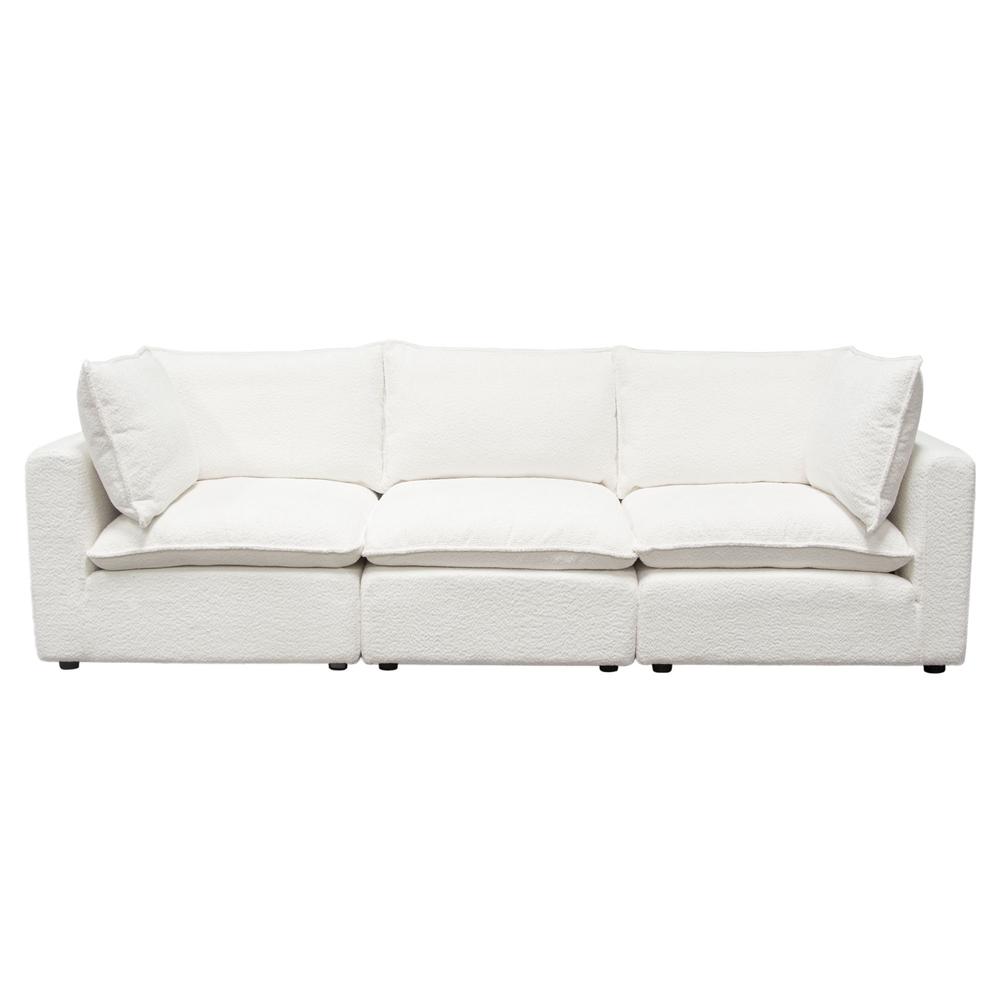 Ivy 3-Piece Modular Sofa in White Faux Shearling by Diamond Sofa. Picture 31