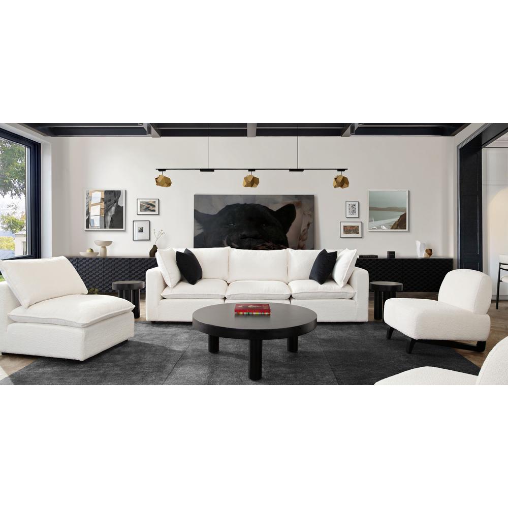 Ivy 3-Piece Modular Sofa in White Faux Shearling by Diamond Sofa. Picture 25