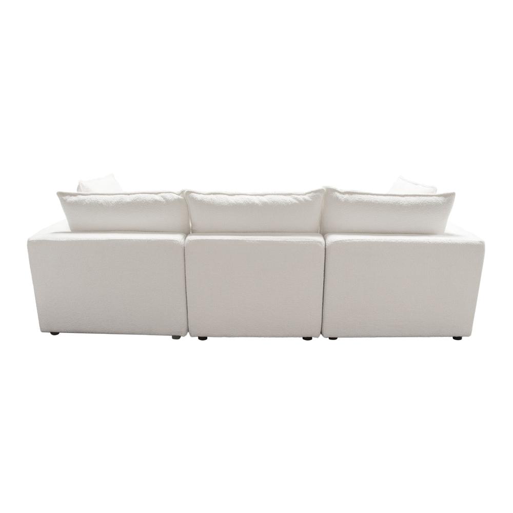 Ivy 3-Piece Modular Sofa in White Faux Shearling by Diamond Sofa. Picture 35
