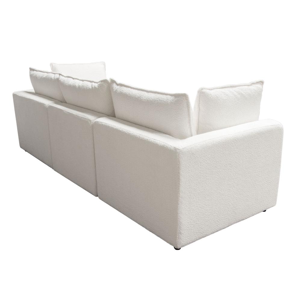 Ivy 3-Piece Modular Sofa in White Faux Shearling by Diamond Sofa. Picture 26