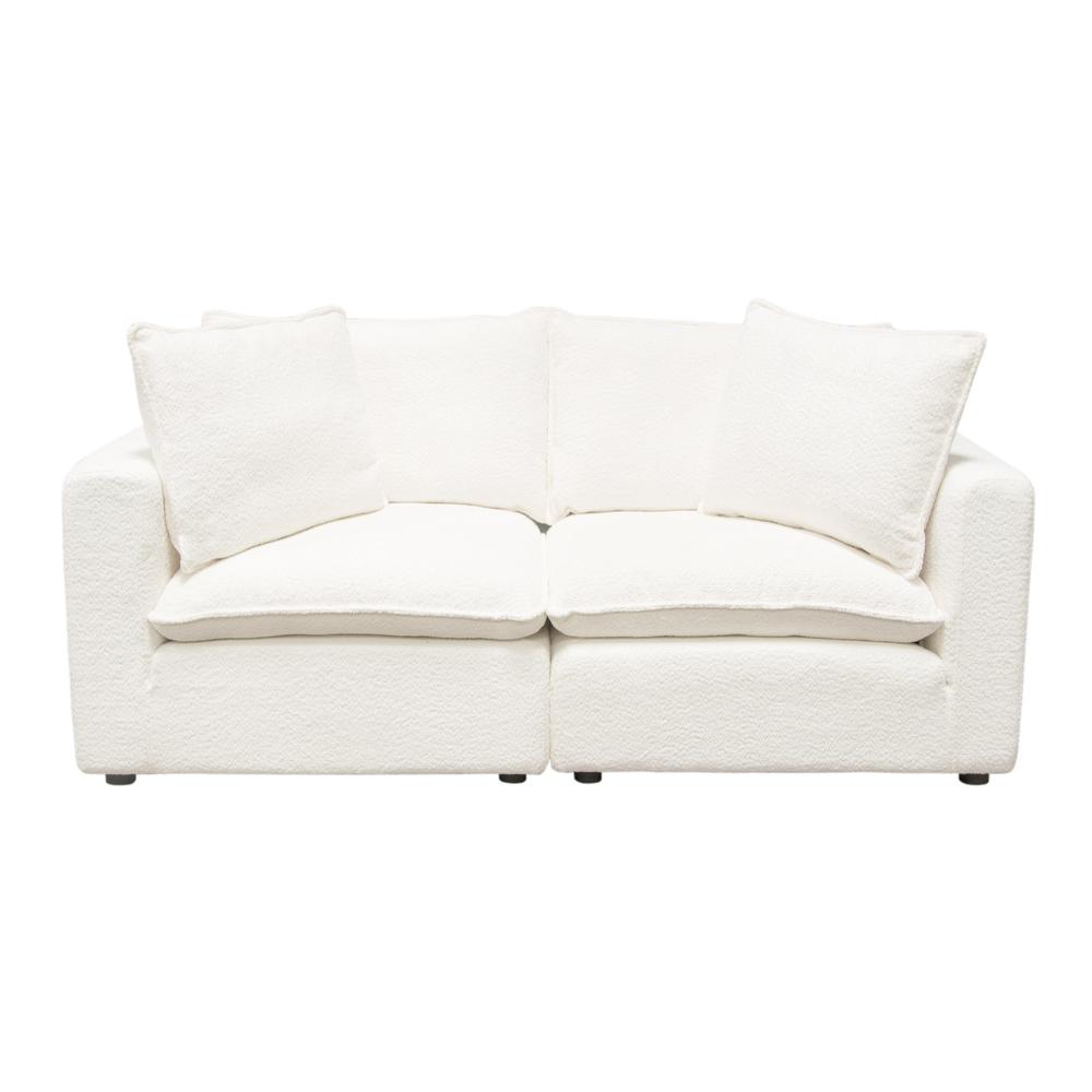 Ivy 2-Piece Modular Sofa in White Faux Shearling by Diamond Sofa. Picture 23