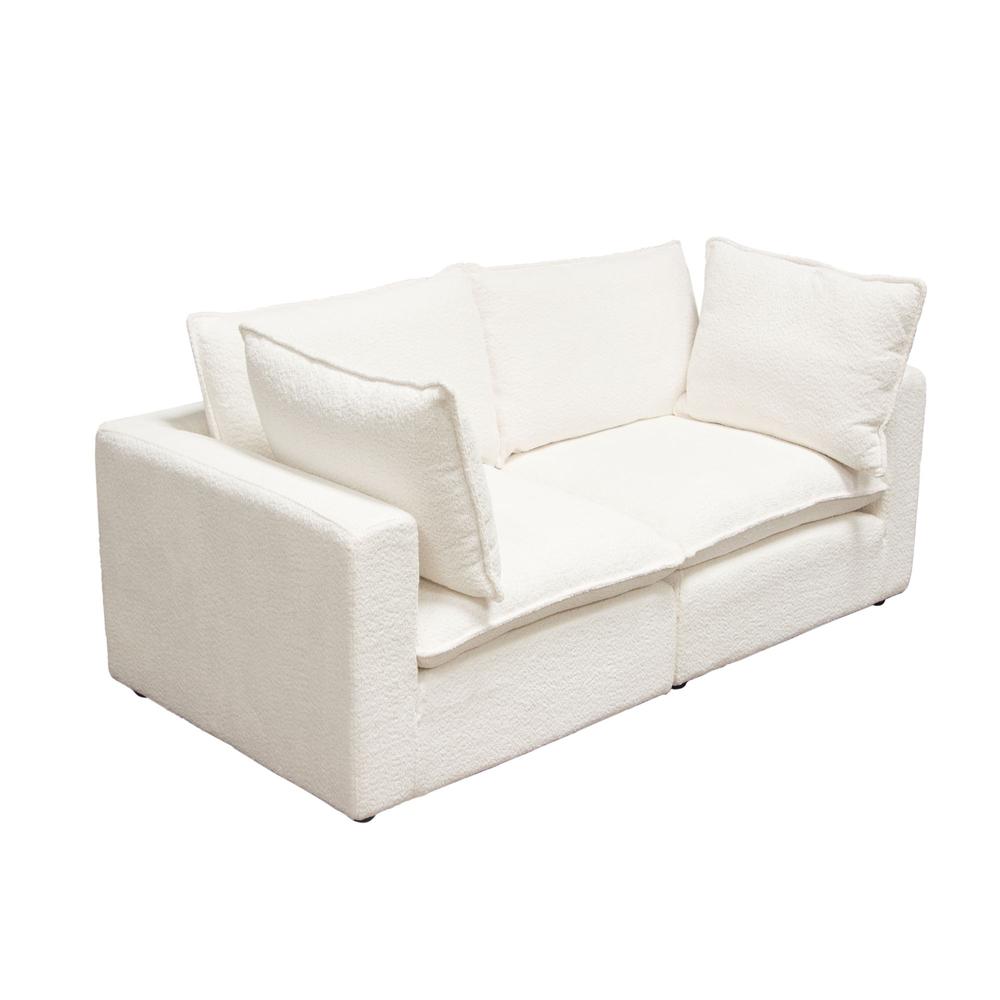Ivy 2-Piece Modular Sofa in White Faux Shearling by Diamond Sofa. Picture 1