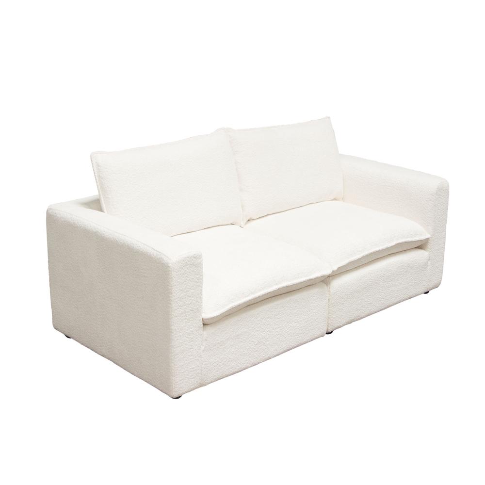 Ivy 2-Piece Modular Sofa in White Faux Shearling by Diamond Sofa. Picture 19