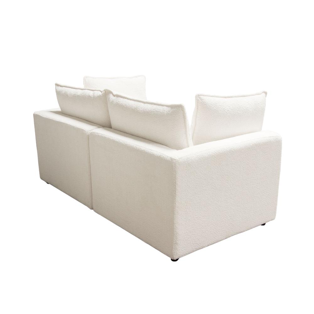 Ivy 2-Piece Modular Sofa in White Faux Shearling by Diamond Sofa. Picture 26