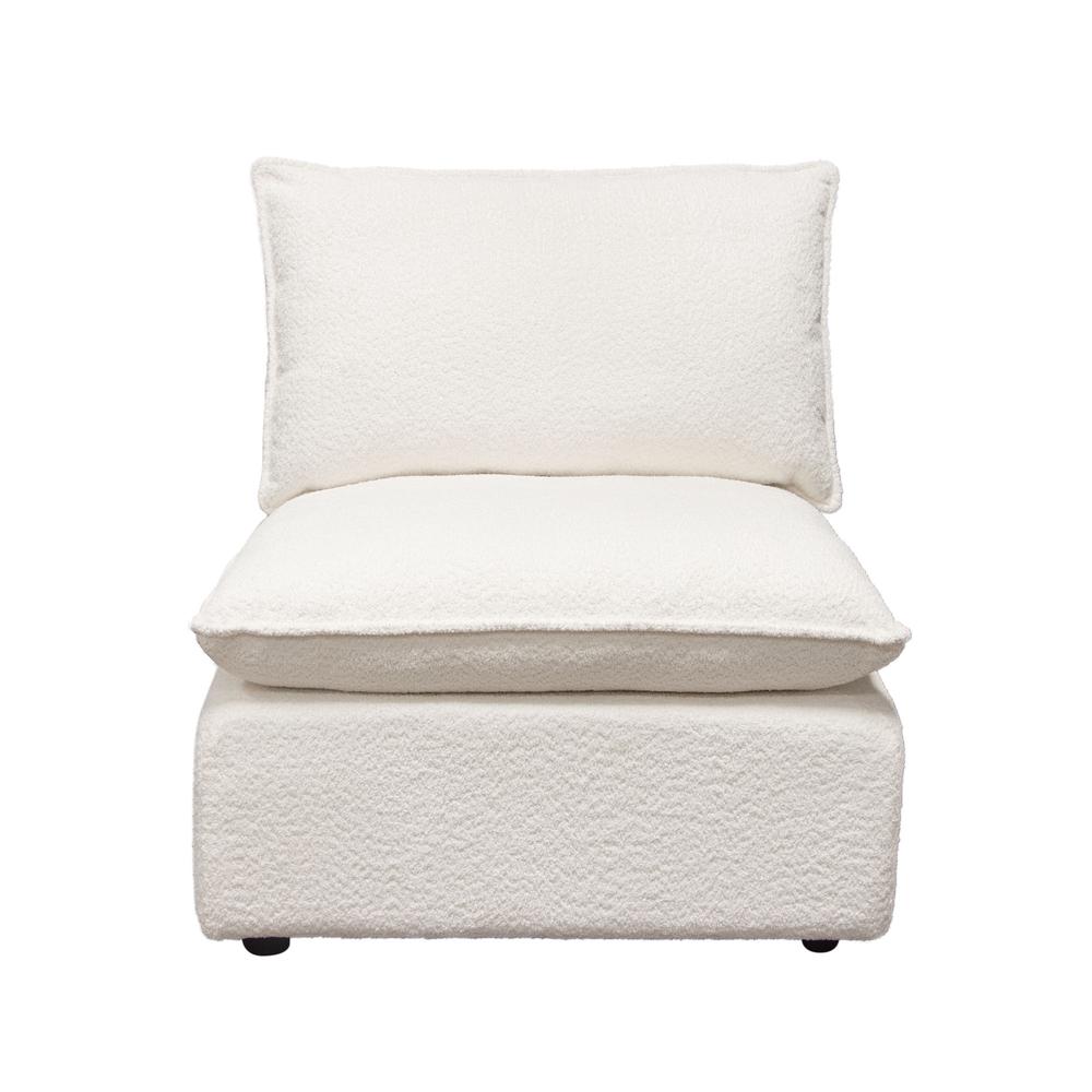Ivy Armless Chair in White Faux Shearling by Diamond Sofa. Picture 15