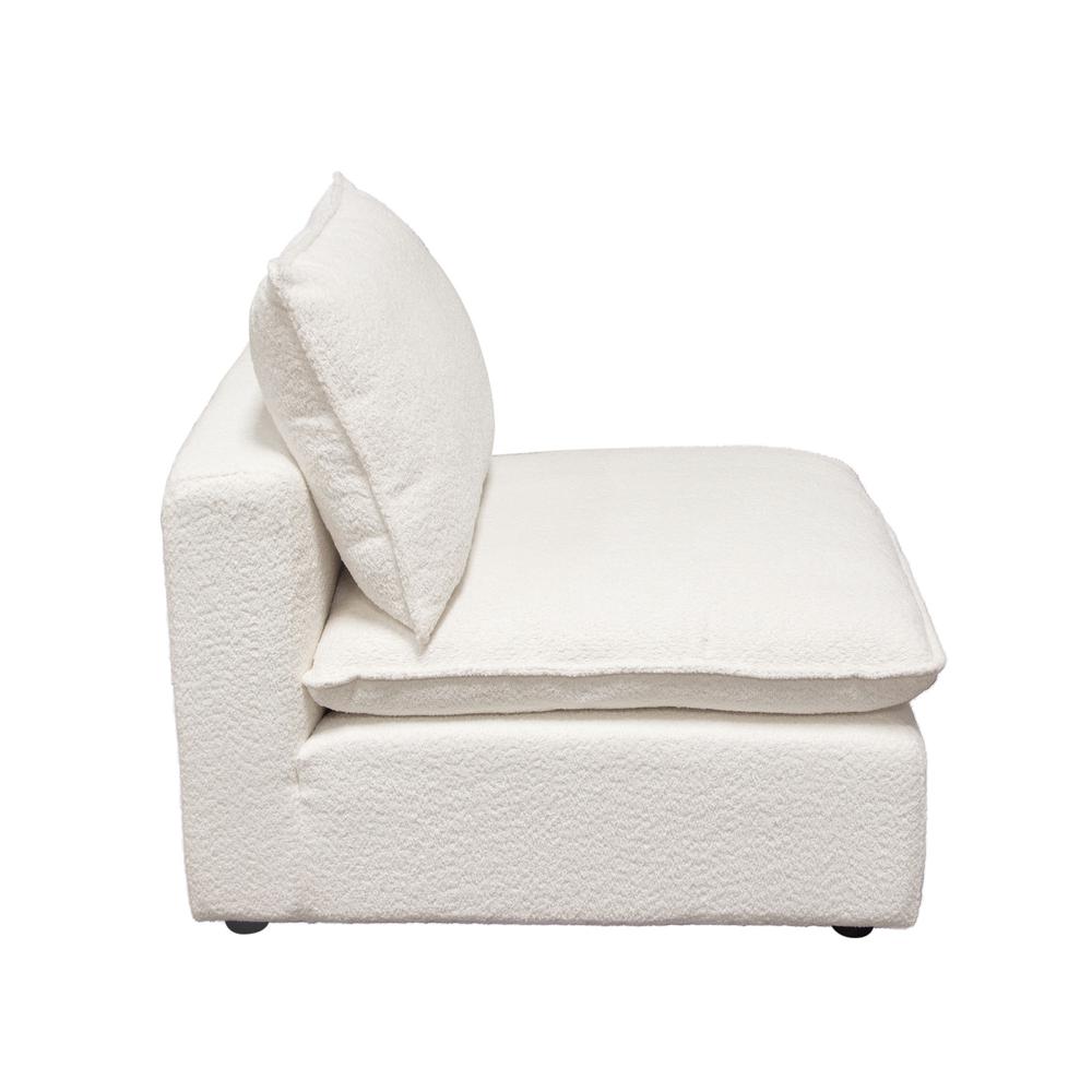 Ivy Armless Chair in White Faux Shearling by Diamond Sofa. Picture 19