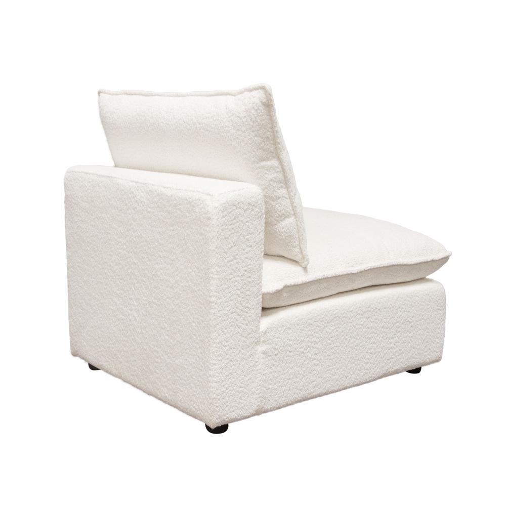 Ivy Armless Chair in White Faux Shearling by Diamond Sofa. Picture 16