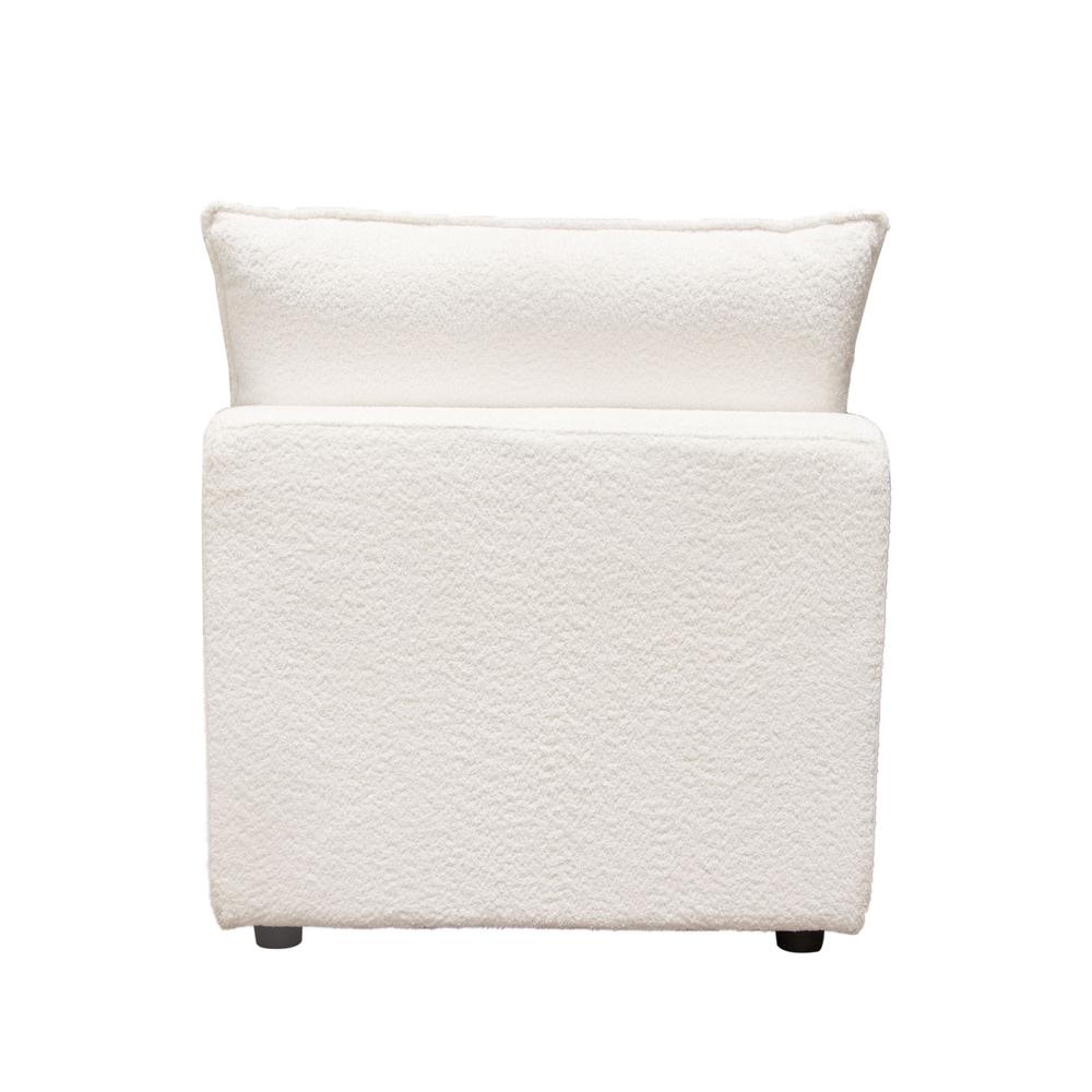 Ivy Armless Chair in White Faux Shearling by Diamond Sofa. Picture 17