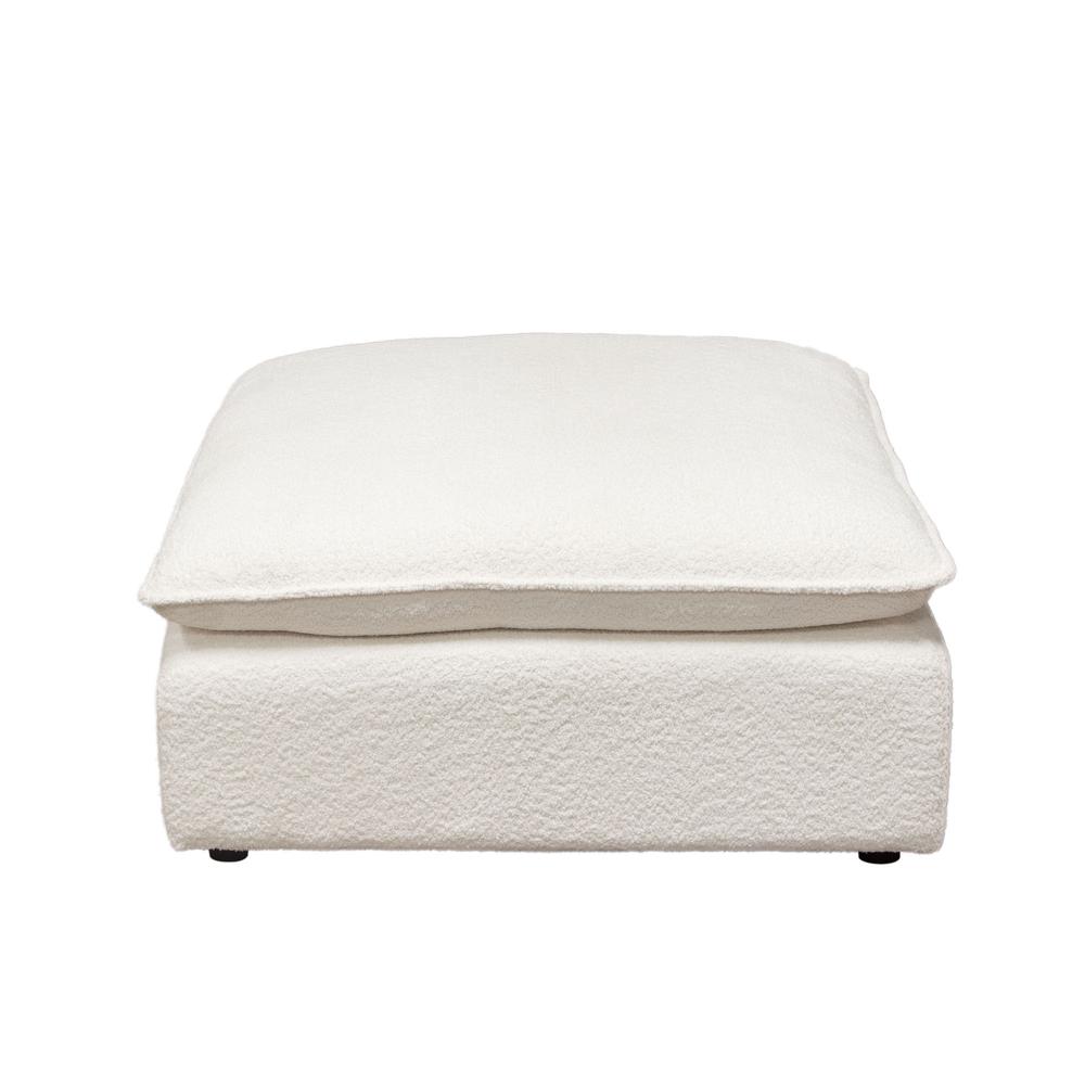 Ivy Square Ottoman in White Faux Shearling by Diamond Sofa. Picture 16