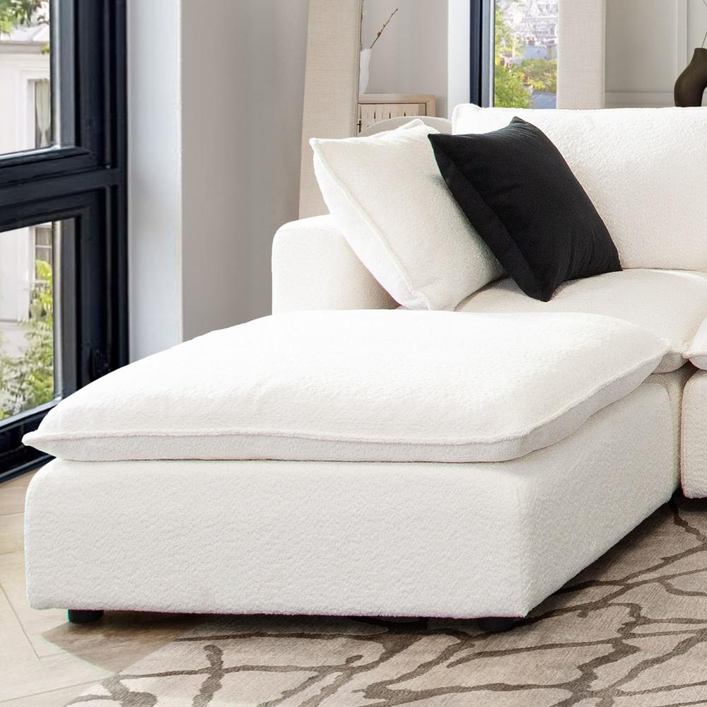 Ivy Square Ottoman in White Faux Shearling by Diamond Sofa. Picture 11