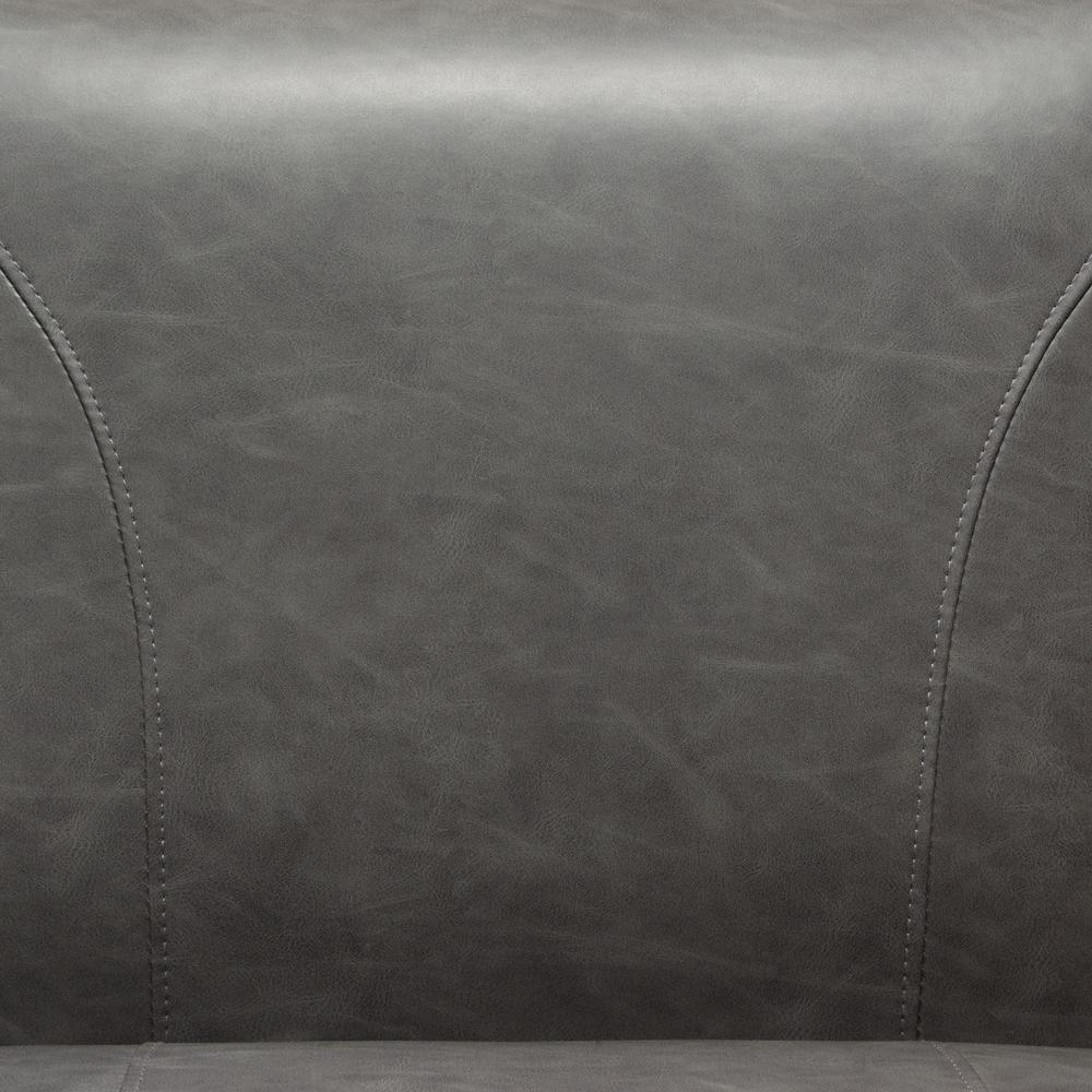 Jordan Armless Accent Chair in Grey Leatherette with Black Metal Base. Picture 20