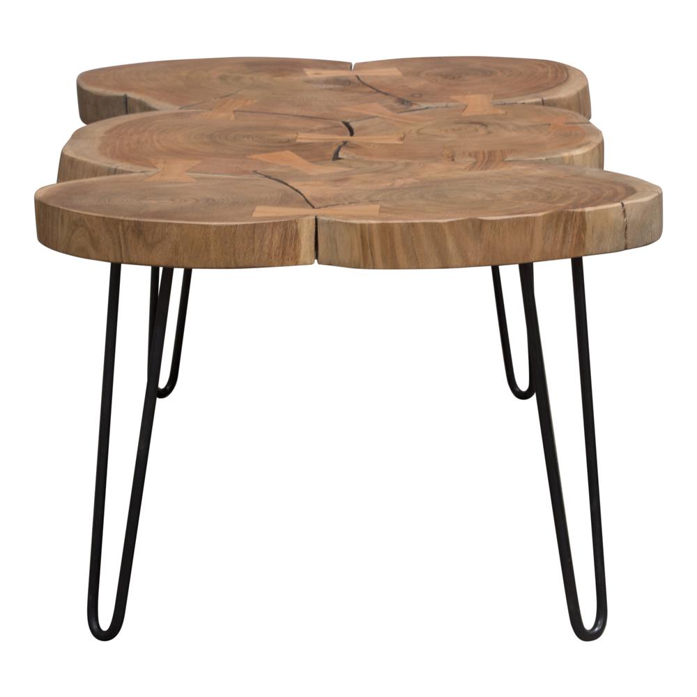 Joss Natural Acacia One of a Kind Live Edge Rectangle Cocktail Table w/ Black Hairpin Legs. Picture 18