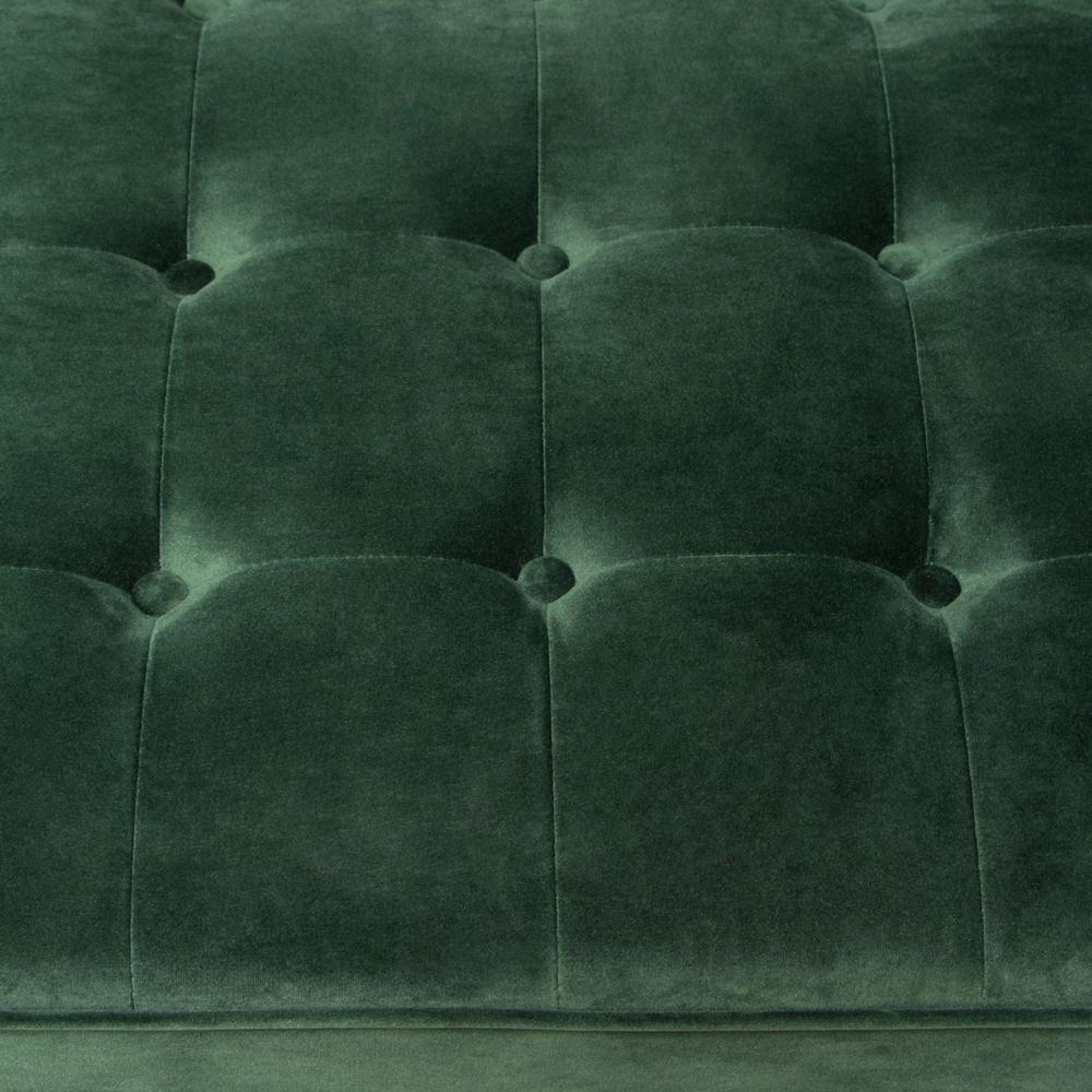 Juniper Tufted Sofa in Hunter Green Velvet with (2) Bolster Pillows. Picture 14