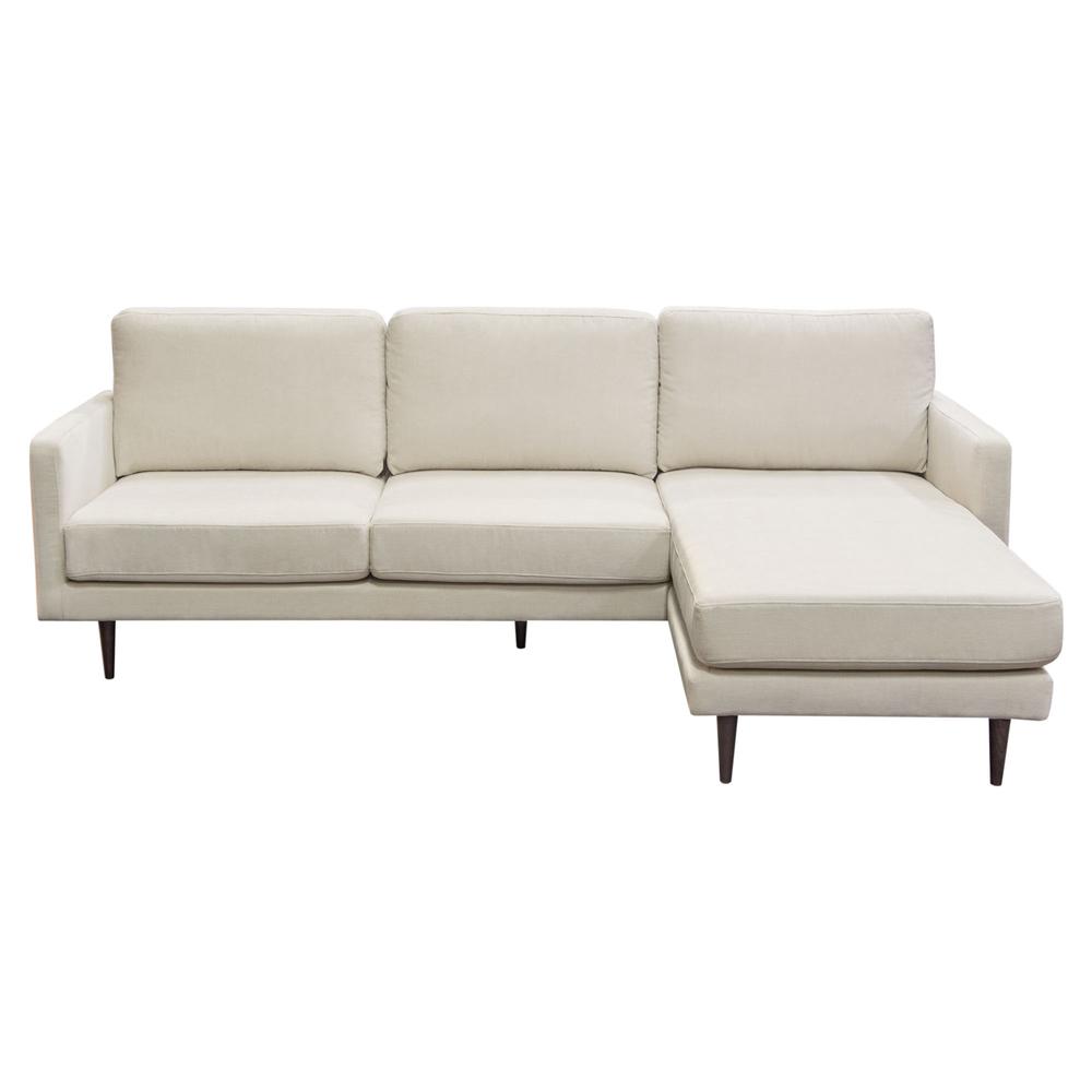Kelsey Reversible Chaise Sectional in Cream Fabric by Diamond Sofa. Picture 1