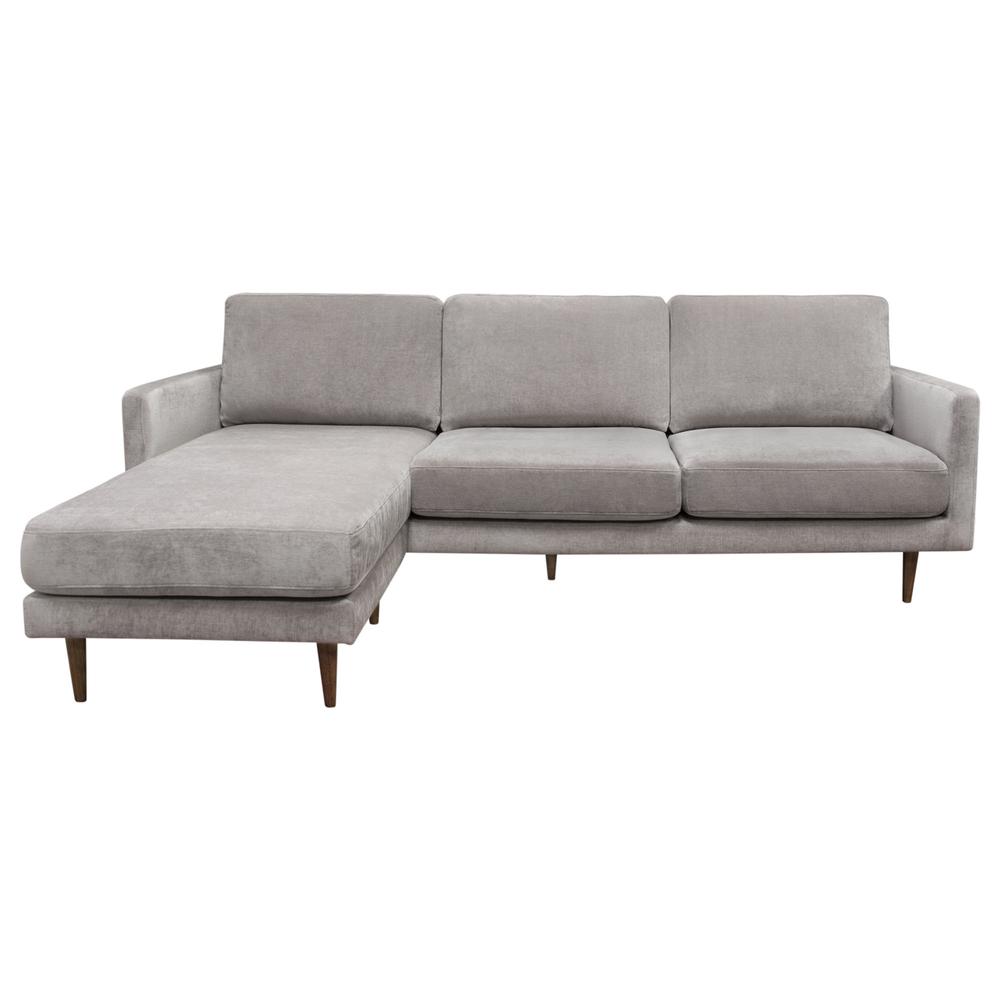 Kelsey Reversible Chaise Sectional in Grey Fabric. Picture 27