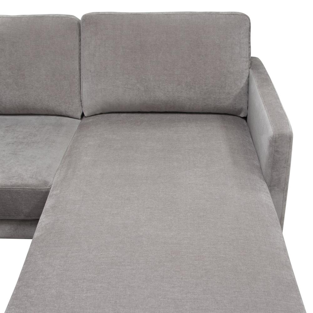 Kelsey Reversible Chaise Sectional in Grey Fabric. Picture 39
