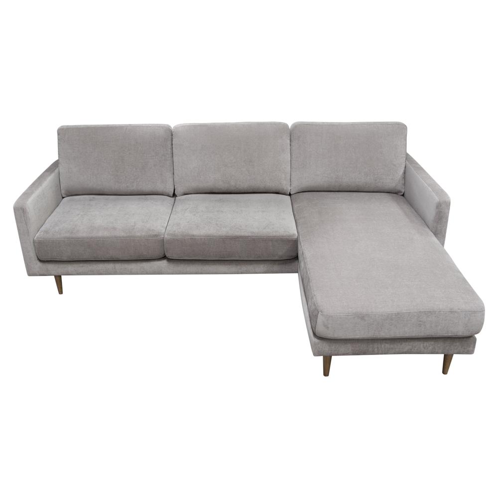 Kelsey Reversible Chaise Sectional in Grey Fabric. Picture 32