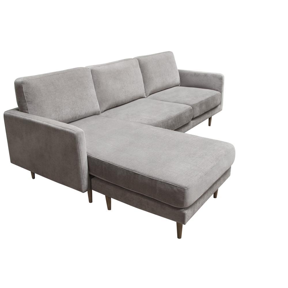 Kelsey Reversible Chaise Sectional in Grey Fabric. Picture 24