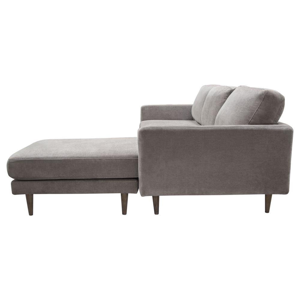 Kelsey Reversible Chaise Sectional in Grey Fabric. Picture 33
