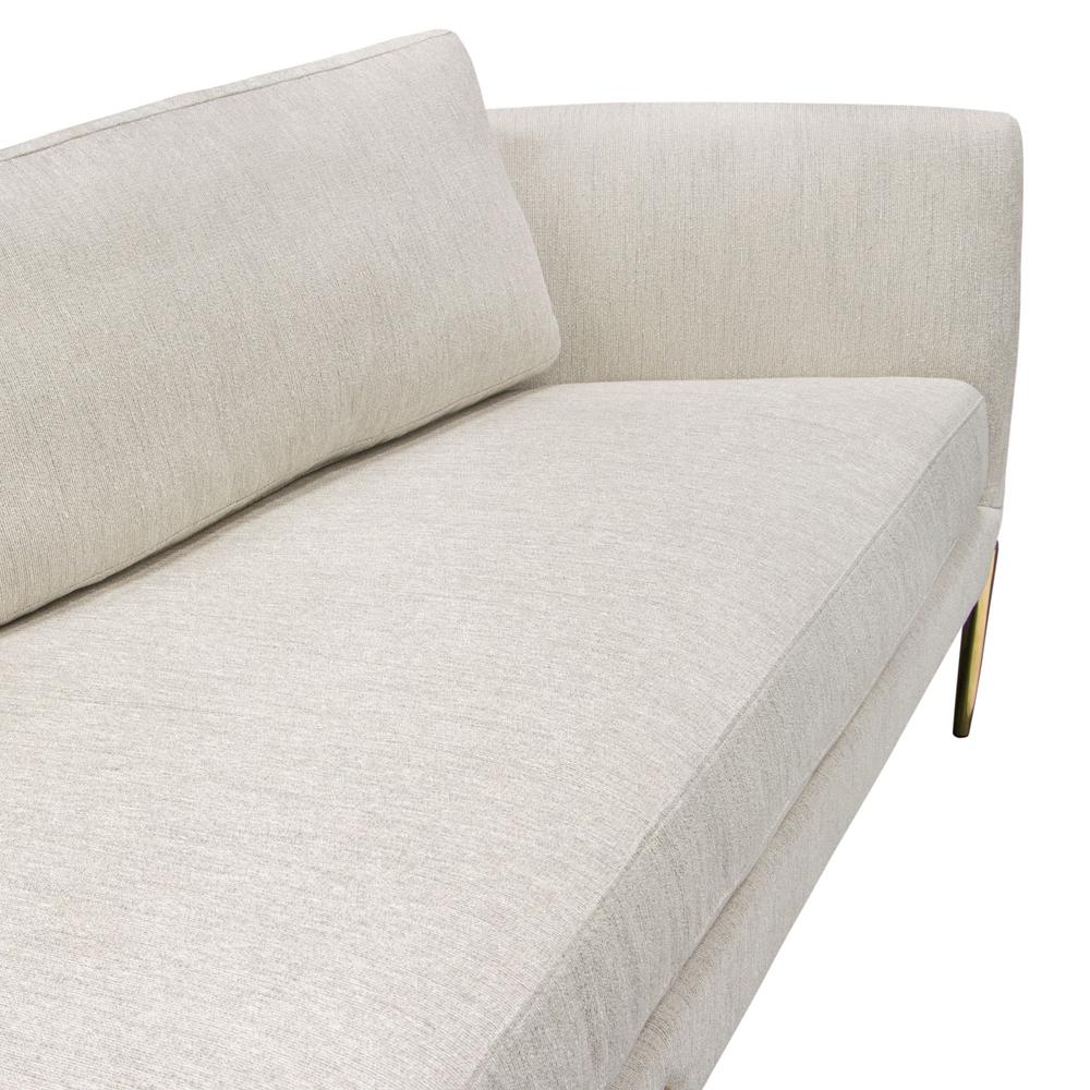 Lane Sofa in Light Cream Fabric with Gold Metal Legs. Picture 30