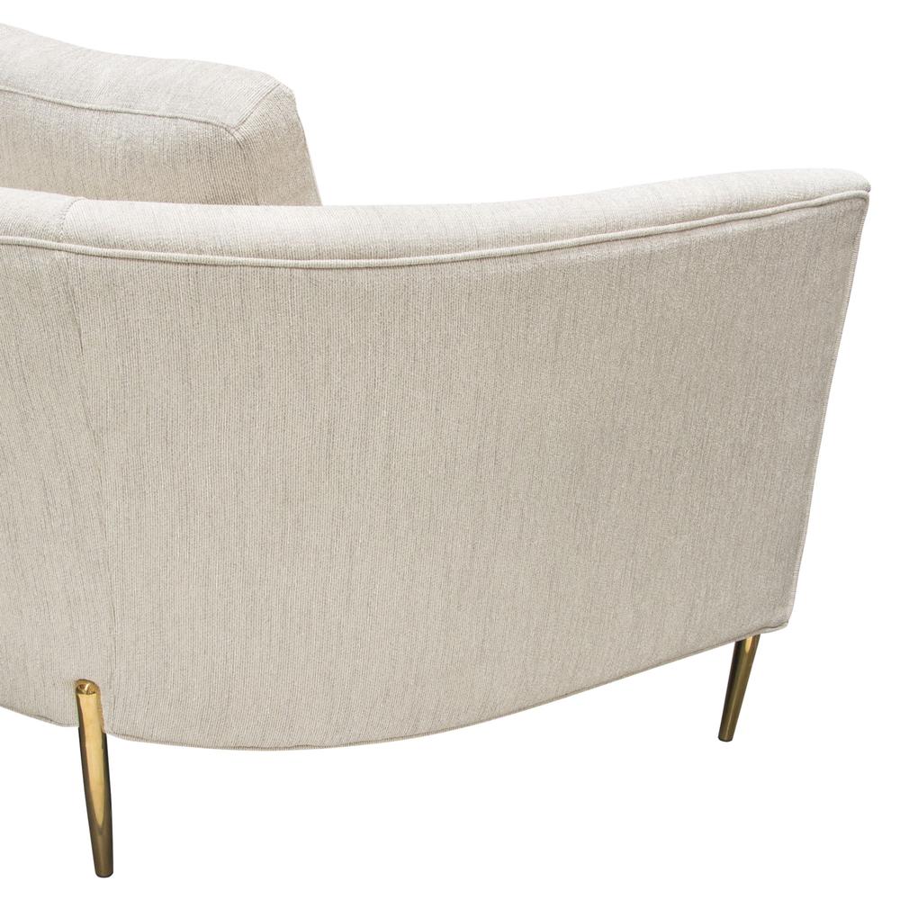 Lane Sofa in Light Cream Fabric with Gold Metal Legs. Picture 35