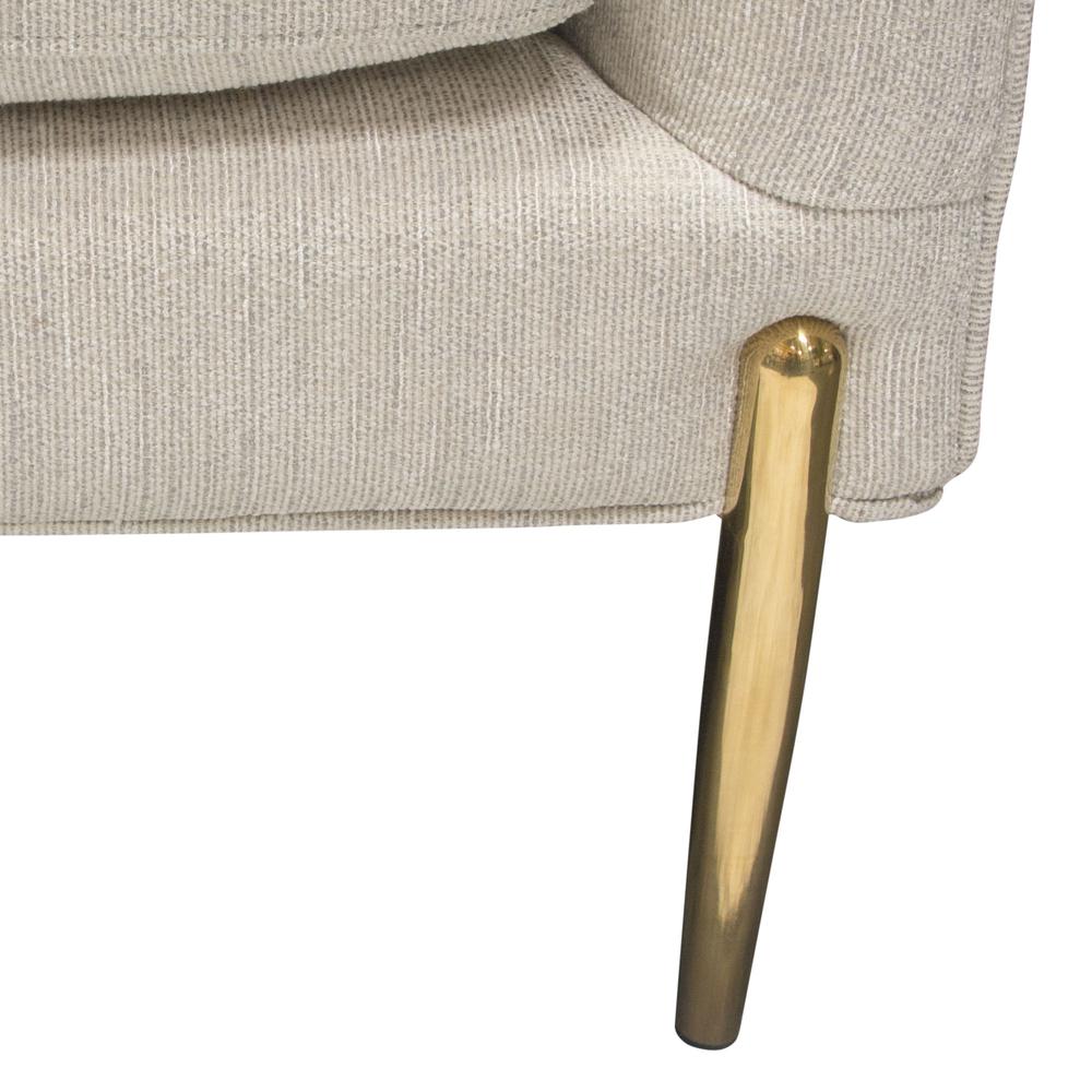 Lane Sofa in Light Cream Fabric with Gold Metal Legs. Picture 36