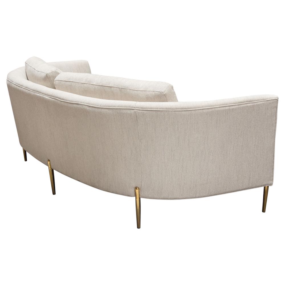 Lane Sofa in Light Cream Fabric with Gold Metal Legs. Picture 33