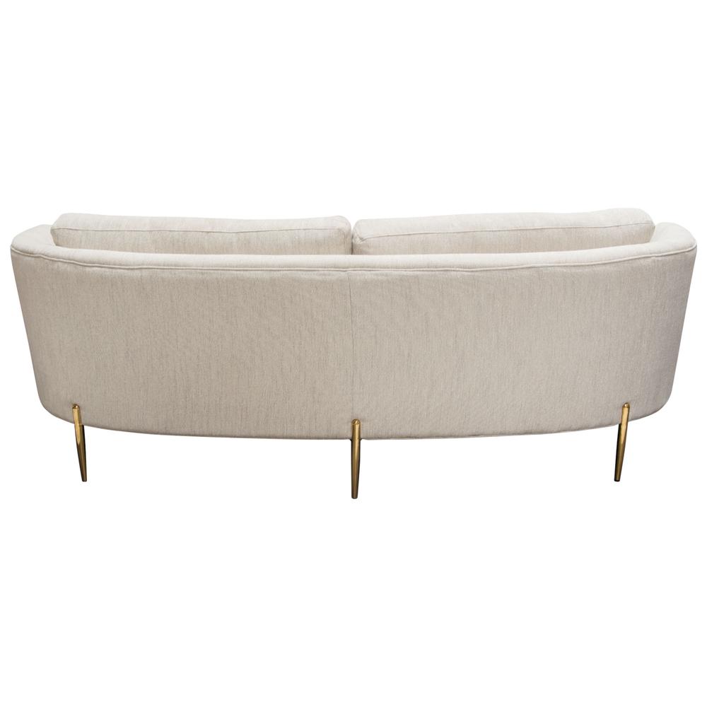 Lane Sofa in Light Cream Fabric with Gold Metal Legs. Picture 37