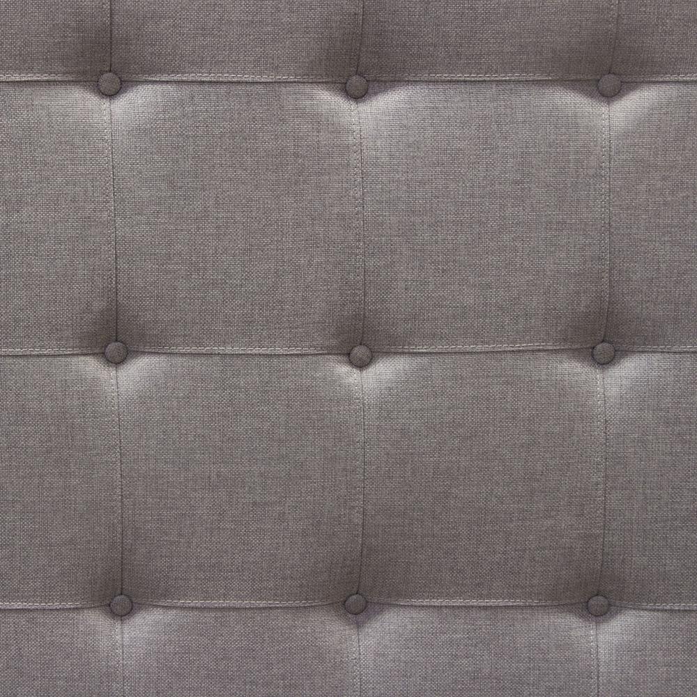 Madison Ave Tufted Wing Eastern King Bed in Light Grey Button Tufted Fabric. Picture 19