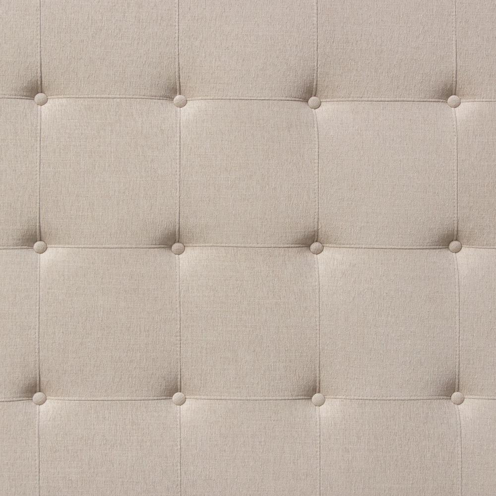 Madison Ave Tufted Wing Queen Bed in Sand Button Tufted Fabric. Picture 22