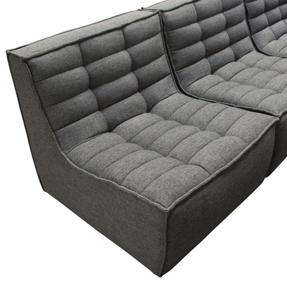 Marshall 5PC Corner Modular Sectional w/ Scooped Seat in Grey Fabric. Picture 43