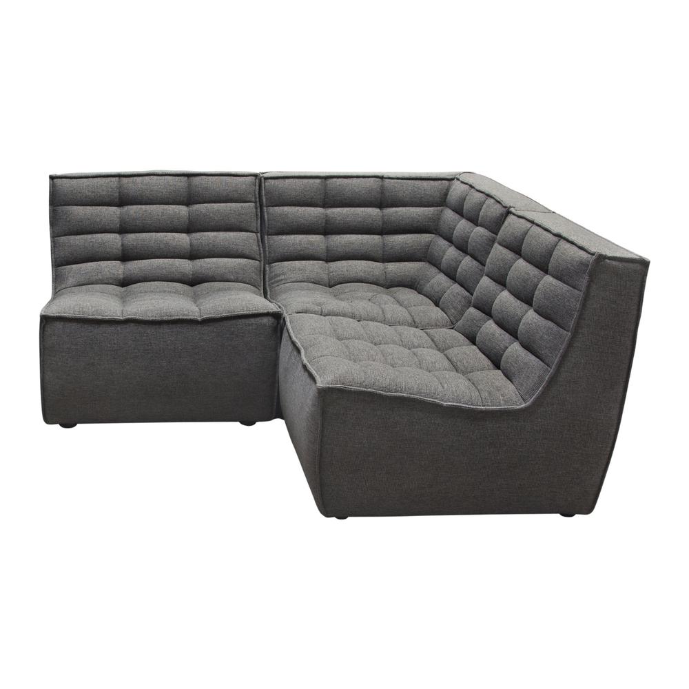 Marshall 5PC Corner Modular Sectional w/ Scooped Seat in Grey Fabric. Picture 47