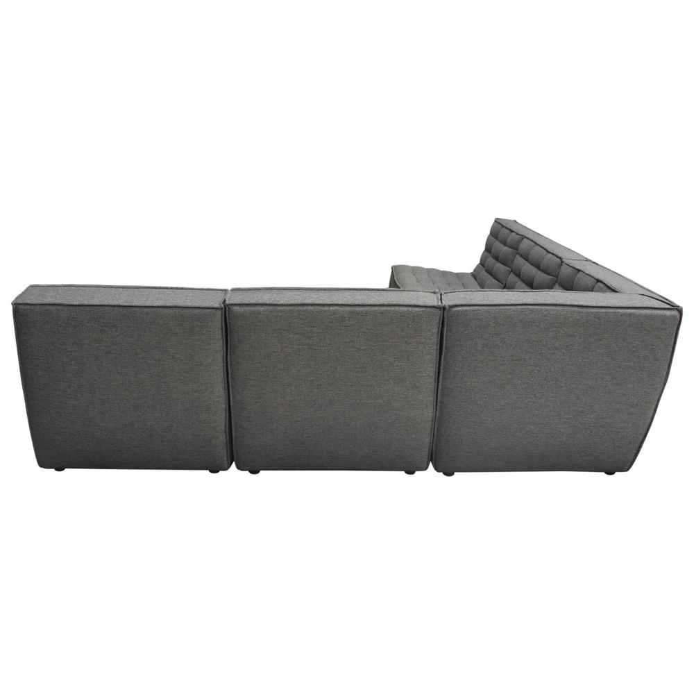 Marshall 5PC Corner Modular Sectional w/ Scooped Seat in Grey Fabric. Picture 60