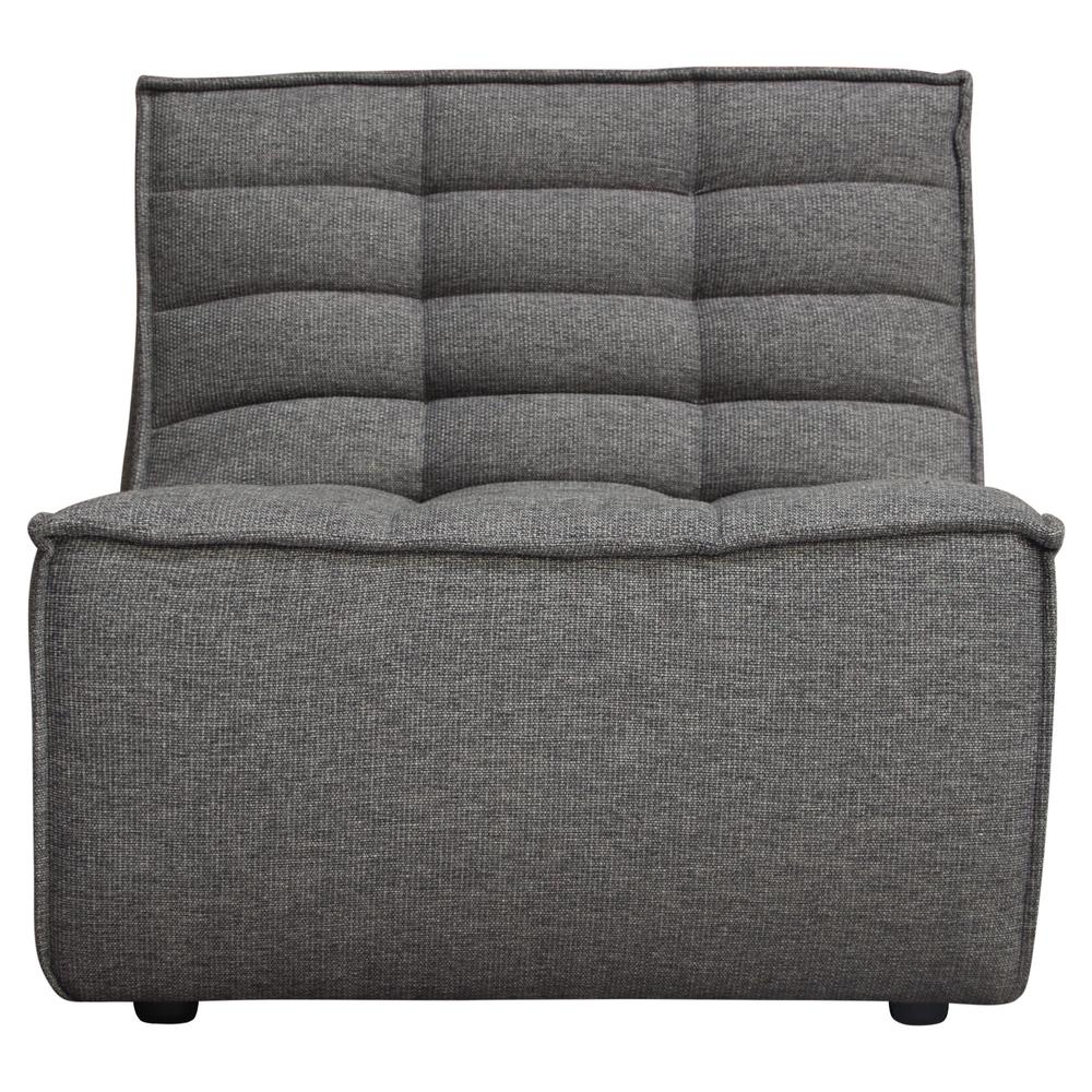 Marshall Scooped Seat Armless Chair in Grey Fabric. Picture 1