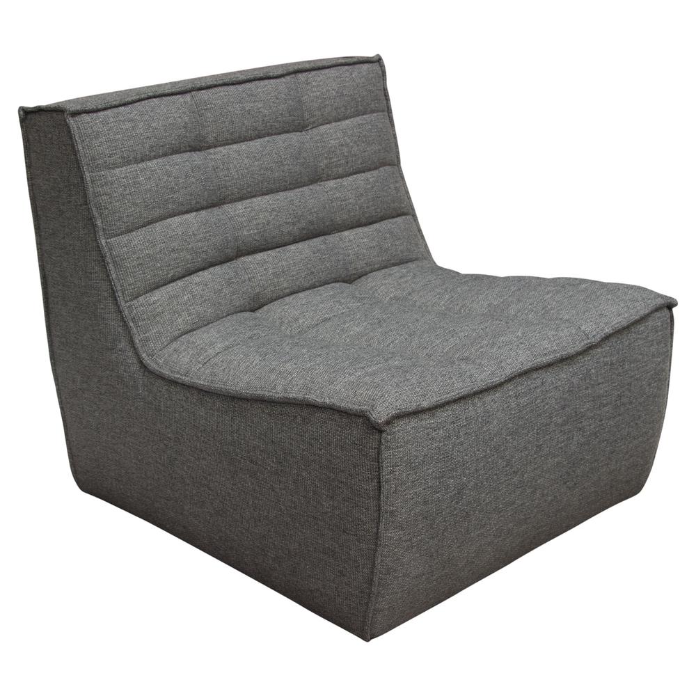 Marshall Scooped Seat Armless Chair in Grey Fabric. Picture 24