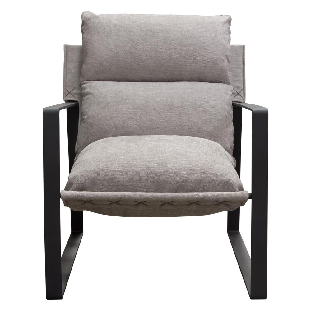 Miller Sling Accent Chair in Grey Fabric w/ Black Powder Coated Metal Frame by Diamond Sofa. Picture 1