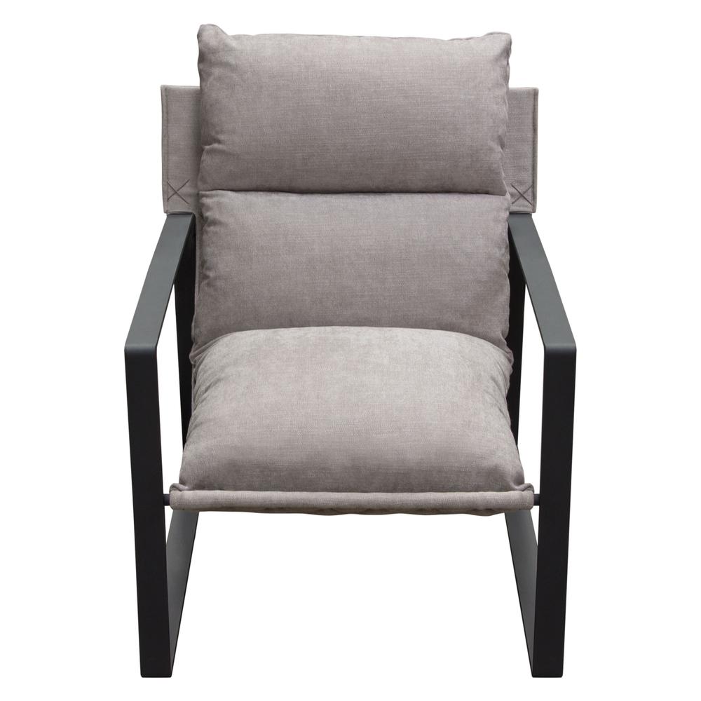 Miller Sling Accent Chair in Grey Fabric w/ Black Powder Coated Metal Frame by Diamond Sofa. Picture 23