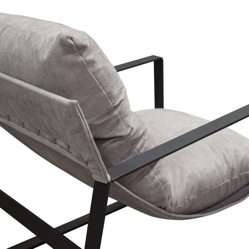 Miller Sling Accent Chair in Grey Fabric w/ Black Powder Coated Metal Frame by Diamond Sofa. Picture 16