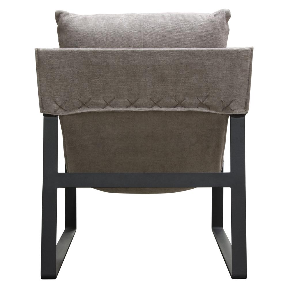 Miller Sling Accent Chair in Grey Fabric w/ Black Powder Coated Metal Frame by Diamond Sofa. Picture 28