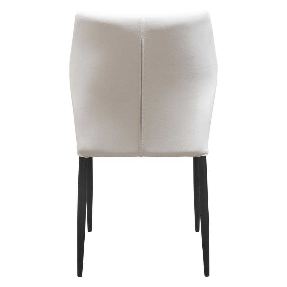 Milo 4-Pack Dining Chairs in White Diamond Tufted Leatherette with Black Legs. Picture 27