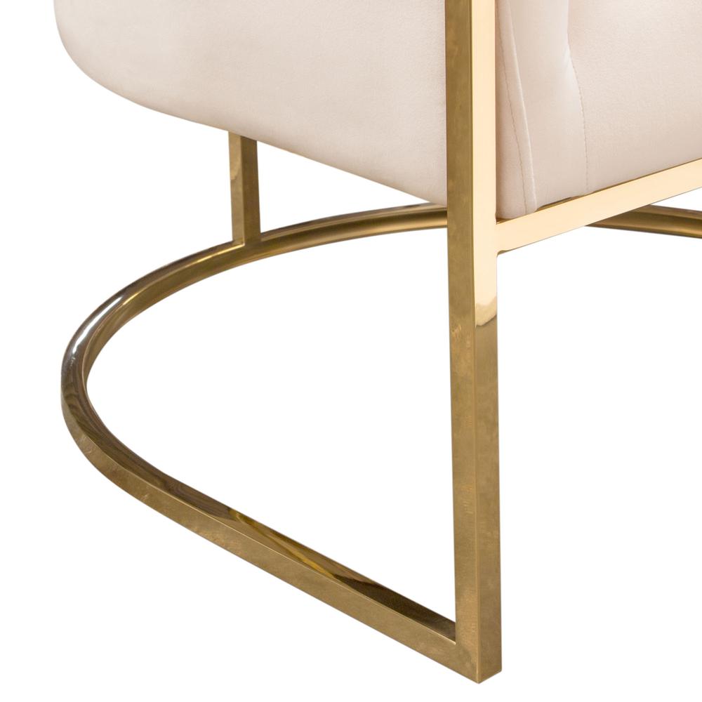 Pandora Accent Chair in Cream Velvet with Polished Gold Stainless Steel Frame by Diamond Sofa. Picture 23